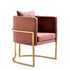 Modern Luxury Leisure Chair Velvet Fabric Stainless Steel Armchair Living Room Hotel Apartment Lounge Chair