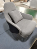Minimalist Sofa Chair Stainless Steel Fabric Armchair with Foot Pedal Pedicure Chair Living Room Chair