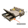 Modern Multifunctional Foldable Design Couch Good Quality Storage Wood Frame Bed Sofa Furniture for Living Room