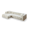 Italian Minimalist Living Room Fabric Lamb Plush L-shaped Sofa Designer Luxury White Teddy Cotton Candy Sofa