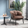 Modern Minimalist Design Armchair Living Room Furniture Metal Genuine Leather Velvet Sofa Chair Hotel Down Leisure Lounge Chair