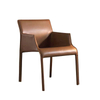 Nordic Light Luxury Dining Chair Home Modern Minimalist Dining Room Chair Italian Saddle Leather Back Chair