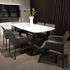 Nordic Light Luxury Dining Chair Home Modern Minimalist Dining Room Chair Italian Saddle Leather Back Chair