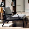 Modern Luxury Leather Fabric Frame Metal Leisure Chair Low Armrest New Design Hotel Living Room Single Sofa