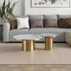 White Marble Table Gold Metal Table Sofa Side Table Coffee Desk Bedroom Night Stand Modern Furniture