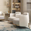 Italian Style Accent Chair Nordic Thousand Bird Single Sofa Chair Light Luxury Living Room Bedroom White and Gold Leisure Chair