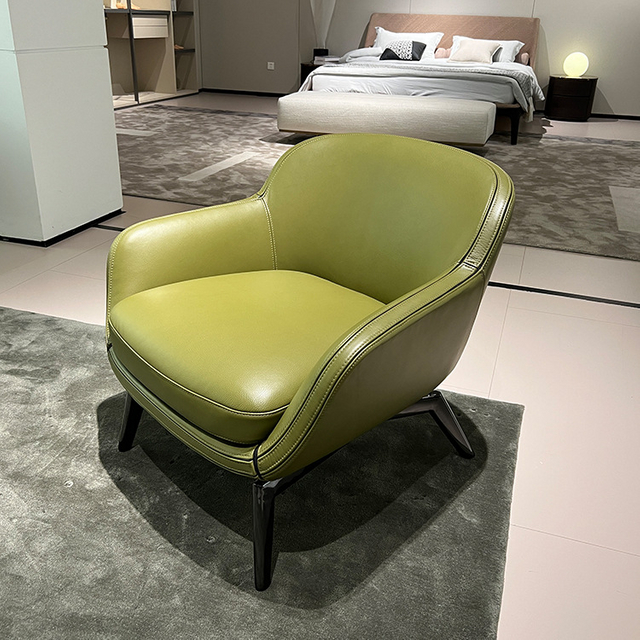 Canap&eacute; en cuir au Design moderne, mobilier de salon, chaise de loisirs, fauteuil de salon nordique, chaise d'accent en cuir pour Hall d'h&ocirc;tel