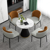 Modern Luxury Marble Rock Board Dining Table with Gold Metal Base for Restaurant Round Dining Table Furniture