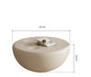 Modern Tea Table with Fiberglass Circular Design Family Living Room Hotel Apartment Cream Style Coffee Table