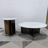 Modern Luxury Coffee Table Round Circular Combination Living Room Furniture Stainless Steel Concrete Marble Corner Table