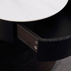 Modern Minimalist Bedroom Furniture Rock Slab Countertop Solid Wood Nightstands Bedside Table