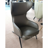 Chinese Supplier Living Room Armchair Iron Metal Frame Orange Hotel Leather Covers