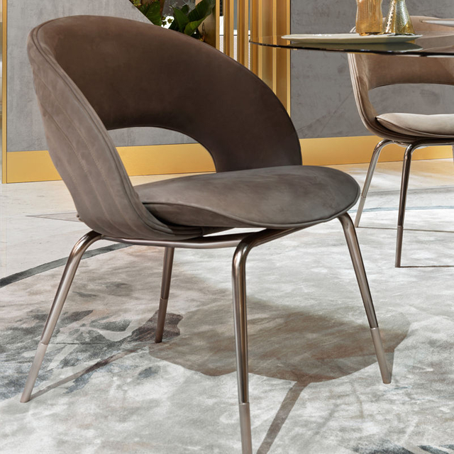 Italian Style Dining Room Furniture Fabric Dining Chair Modern Luxury Design Gold Steel Legs Home Kitchen Dinner Chair