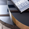 Modern Luxury Table Stainless Steel Gold Toughened Glass Black Hotel Living Room Coffee Table