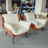 Modern Living Room Single Sofa Luxury Hotel Saddle Leather Armchair Velvet Leisure Lounge Chair