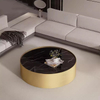 Modern Luxury Design Hotel Coffee Table Set Golden Stainless Steel Frame Marble Round Center Tea Table for Living Room Furniture