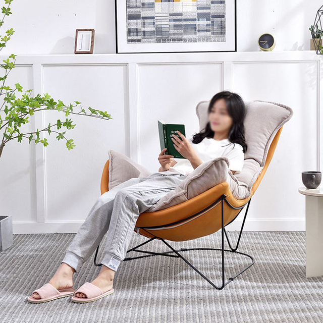 Canap&eacute; paresseux au Design italien moderne, mobilier de salon d'h&ocirc;tel, fauteuil en tissu duveteux, chaise longue de loisirs