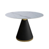 Modern Luxury Marble Rock Board Dining Table with Gold Metal Base for Restaurant Round Dining Table Furniture