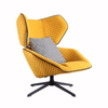 Modern Simple Metal Cloth Art Rotating Armchair Single-person Living Room Furniture