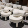 Modern Circular Design Armchair Hotel Lobby Salon Negotiation Leisure Chair Velvet Sherpa Living Room Chair