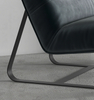 Italian Minimalist Leather Comfortable Casual Chair, Light Luxury Sofa Chair, Luxurious Frosted Leather Armchair in Living Room