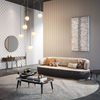 Modern Design Stainless Steel Titanium Hotel Living Room Three Seat Sofa and Luxury Leather Sofa Can Be Customized