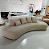 Italian Minimalist Office Reception Sofa Set New Curved Velvet Fabric Sofa Creamy Small Living Room Furniture