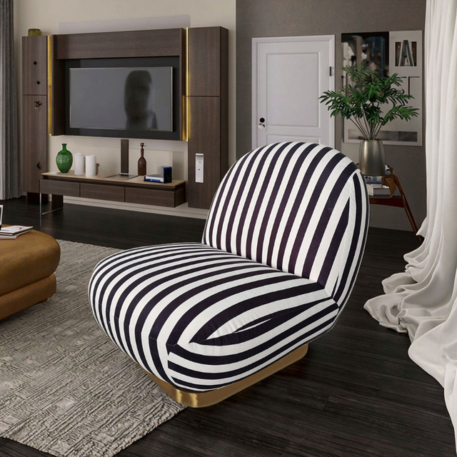 Sill&oacute;n de tela moderno para sala de estar, sof&aacute; giratorio individual para perezosos, sill&oacute;n de ocio de terciopelo s&uacute;per suave personalizado