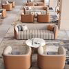 Luxury Italian Leather Sofa Set Living Room Furniture Relax Modern Hotel Commercial Space Straight Couch 3-seater Sofa
