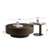 Modern New Design Coffee Table Bronze Metal Round Tempered Glass Tea Table Set Hotel Living Room Furniture