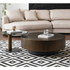 Modern New Design Coffee Table Bronze Metal Round Tempered Glass Tea Table Set Hotel Living Room Furniture