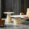 Modern Marble Top Coffee Table Golden with Leather Oak Corner Side Tea Table Several Combinations for Living Room Furniture
