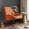 New Style Modern Living Room Fashion Hotel Synthetic Leather Leisure Chair Revolving Swivel Lounge Chair