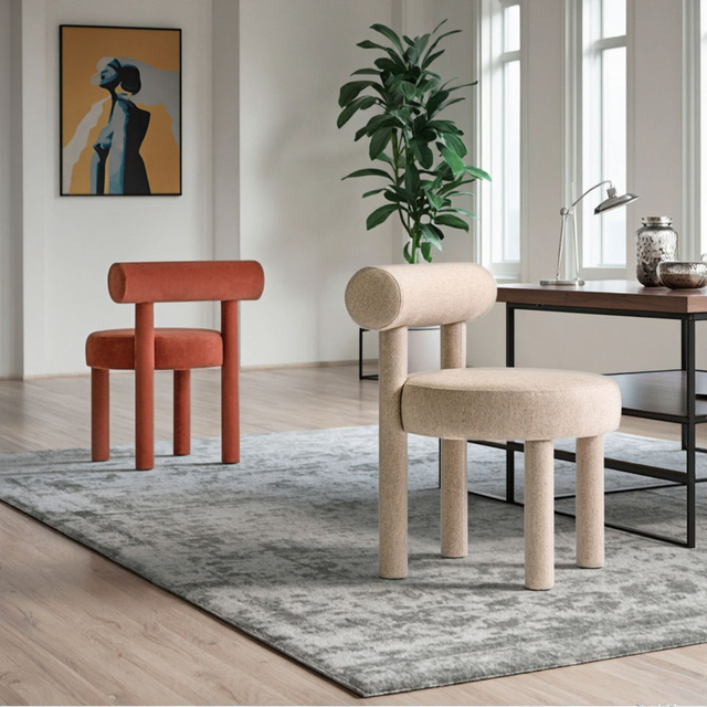 Modern Minimalist Circular Creative Dining Chairs Hotel Restaurant Furniture Velvet Restaurant Chairs