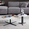 Modern Marble Coffee Table Metal Leg Marble Top Rectangular Round Table