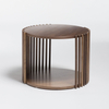 New Arrival Simple Design Side Tea Coffee Table Living Room Wood Round 2 Shelves Tea Table