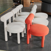 Nordic Style Single Dining Chair Luxury Upholstered Back Modern Home Furniture for Home Office Living Room Bedroom Hotel Metal