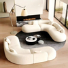Modern Luxury Sofa Set Velvet Fabric Furniture Curved Couch for Villa House & Warehouse Use for Living Room & Hotel Space