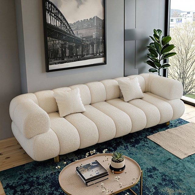 Modern Velvet Soft Green Couch 3 Seater Apartment Hotel Living Room Modular Sectional Sofa Couch Set