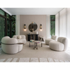 Modern Light Nordic Style Three-person Sofa Curved Velvet Couch Commercial Hotel Furniture and Living Room Sofa Set