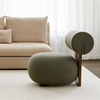 Nordic Solid Wood Fabric Living Room Chair Velvet Round Leisure Chair Hotel Apartment Room Armchair