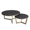 Luxury Round Coffee Table Sets Modern Living Room Stainless Steel Furniture Marble Rock Slab Coffee Table