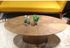 Solid Wood Coffee Table Living Room Modern Simple Oval Tea Table Walnut Coffee Table