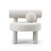 Modern Simple Creative Style Velvet White Armchair Apartment Hotel Living Room Unique Design Lounge Leisure Chair