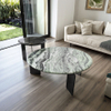 Luxury Marble Coffee Table Set Round Modern Stainless Steel Hotel Villa Living Room Furniture