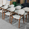 Wabi Sabi Style Nordic Japanese Living Room Chair Solid Wood Leather Dining Chair Hotel Restaurant Chair