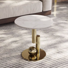 Modern Luxury Furniture Tea Table Design Stainless Steel Marble Sintered Stone Side Corner Table for Living Room Coffee Tables