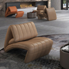 Modern Living Room Single Sofa Multifunctional Creative Personality Folding Villa Hotel Brown Leather Armchair