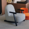 Northern Europe Modern Design Living Room Armchair Luxury Fabric Sofa Leisure Easy Chair Hotel Solid Wood Lounge Chair