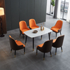Dinning Room Furniture Marble Dining Tables Set and 6 Chairs for Home Designer Fabric Soft Sponge Upholstered Chair